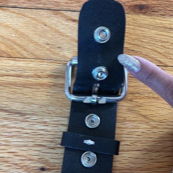 Hot Pink and Black Studded Belt W/Removable Buckle - Picture 2 of 6